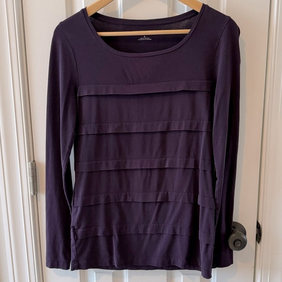 Ann Taylor Tops - 2/$10 Ann Taylor purple long sleeve tee, size S with layered/ruffle detail